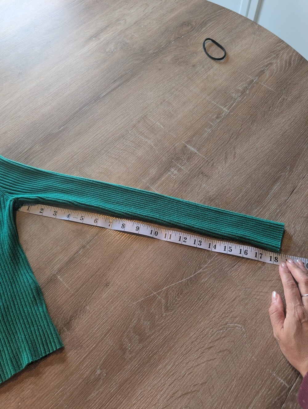 Emerald Green Ribbed V Neck Button Cardigan - Picture 4 of 5